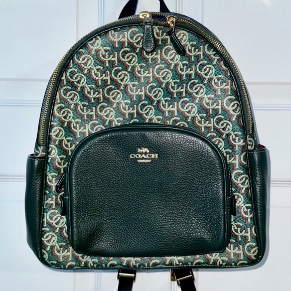 NWOT Coach Court Backpack With Monogram Print CF344 Green - Picture 1 of 6